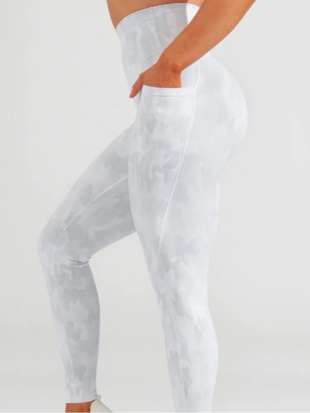 BuffBunny White Camo High-Rise Leggings with Side Pocket - Picture 2 of 6